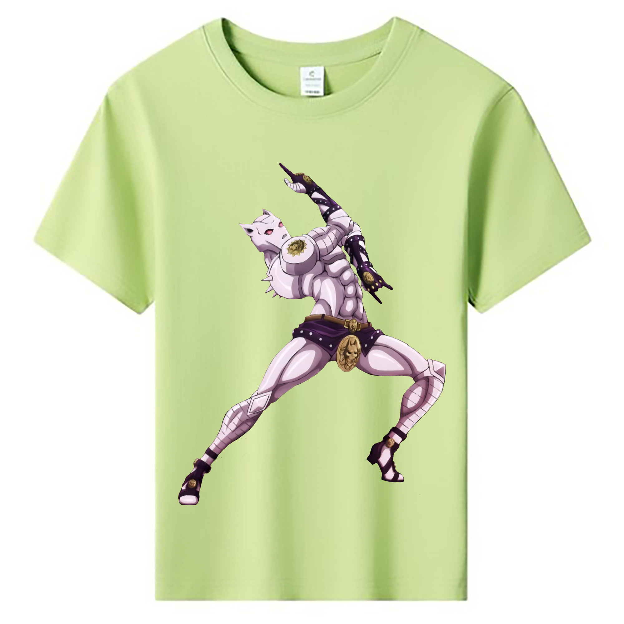 （画像用） ジョジョの奇妙な冒険 きら よしかげ JoJo's Bizarre Adventure Kira Yoshikage 綿100％キッズTシャツ（フロントプリント）